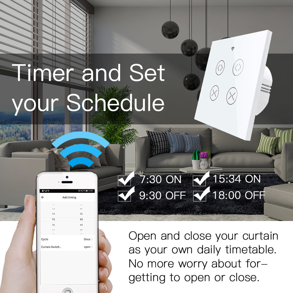 Oraxel Smart Curtain Switch 2 gangs